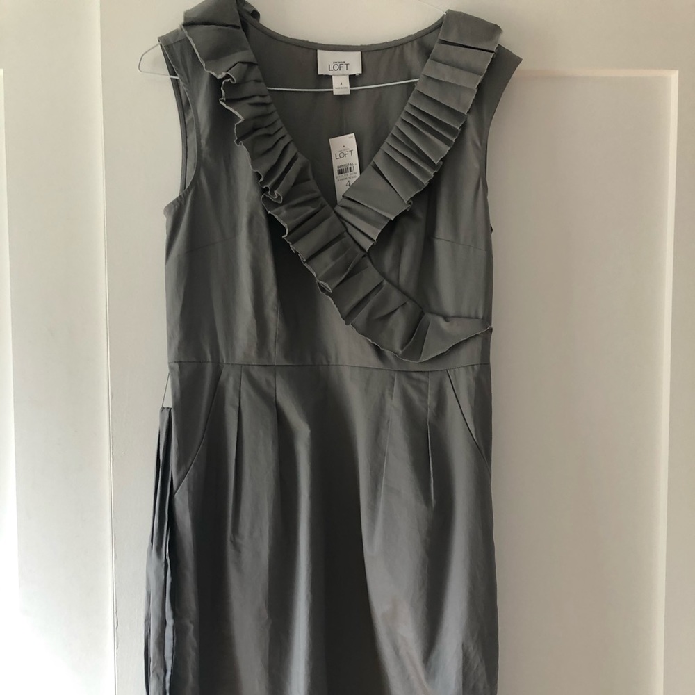 Loft gray/navy sundress
